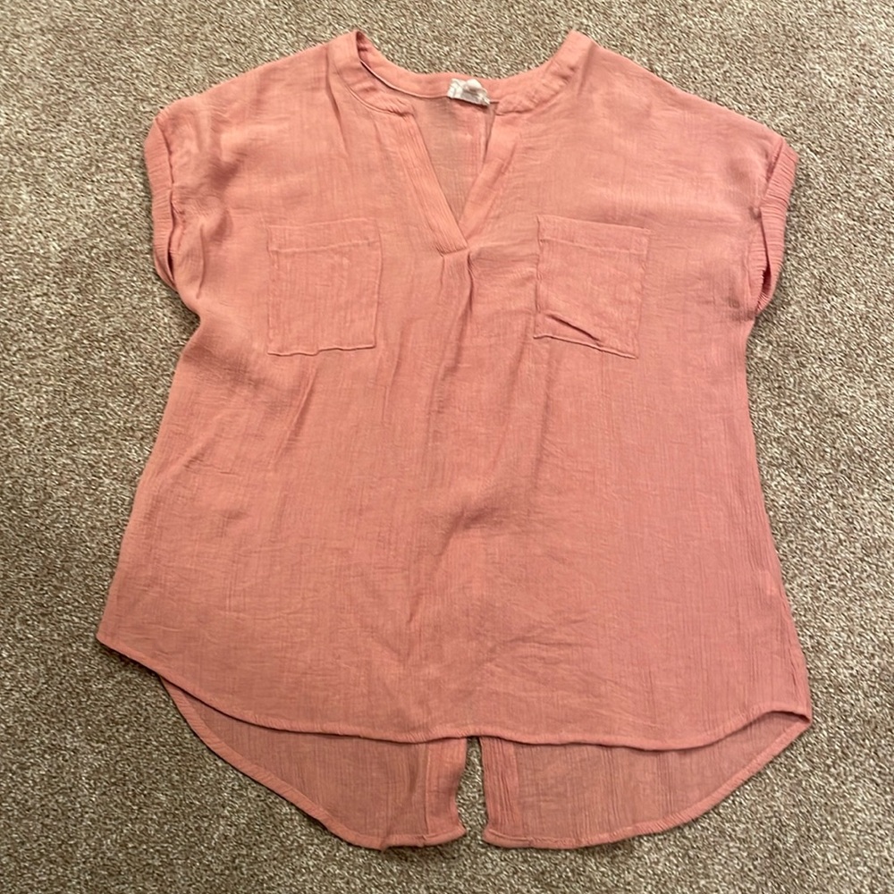 Salmon Pink Gauze Women’s Top